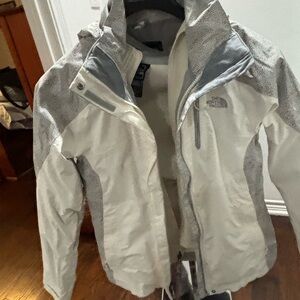 The North Face Women's White and Gray Ski Jacket
